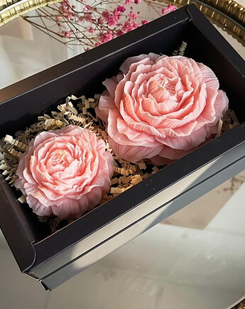 Zestaw prezentowy świece ekologiczne sojowe dekoracyjne "Peony Queen"
