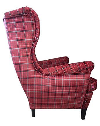 Fotel uszak Szkocja we wzory, patchwork, welurowy