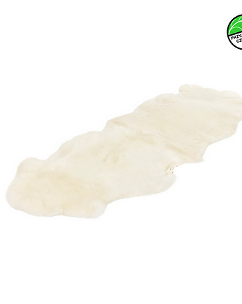 Dywan naturalny Biały z 2 skór owczych strzyżonych 180x50cm - naturalny BIO, Vanuba