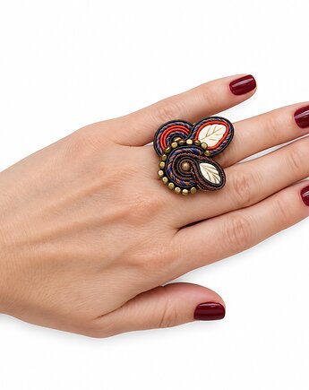 Jesienny pierścionek soutache