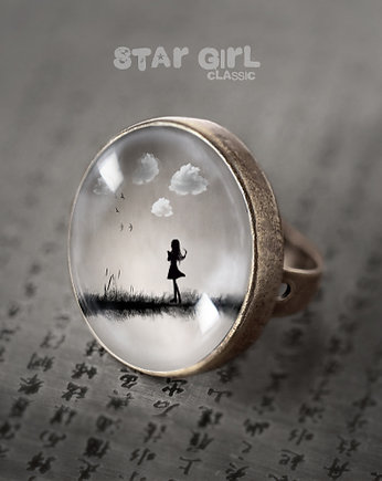 Star Girl Classic Obłoki - duży pierścień