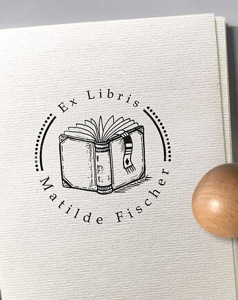 Otwarta książka- pieczątka Ex libris