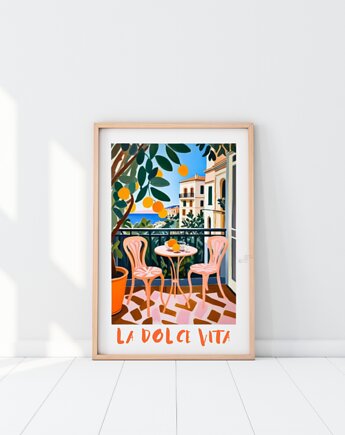 PLAKAT dolce vita Włochy travel poster dekoracja ścienna lato