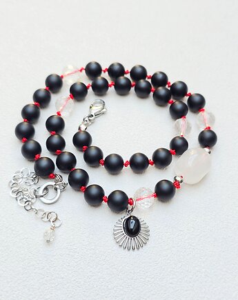 Naszyjnik  Kryształ w Czarnym  Onyksie, ILEA