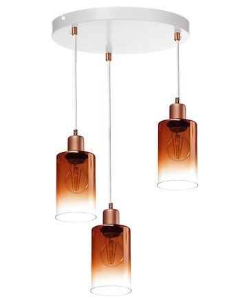 Olśniewająca lampa wisząca z bursztynowym szklanym kloszem