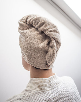 Lniany turban frotte natural