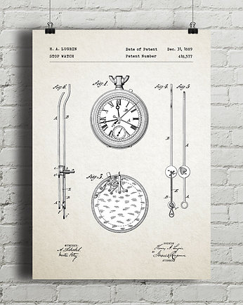 Zegarek - patent - plakat vintage