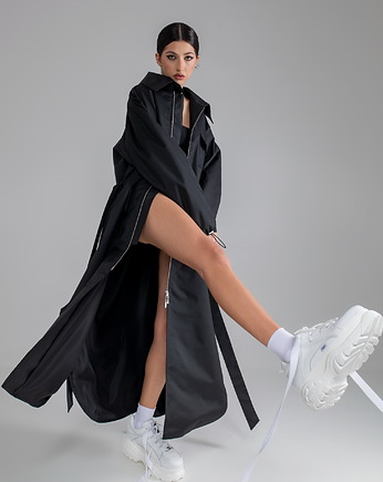 Parka Longline Collar Oversize czarny