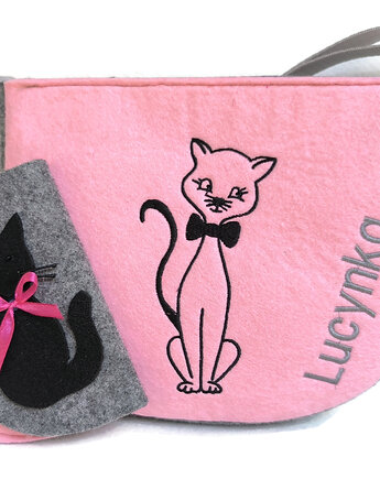 Torebeczka z kotem,  portfelik, kot, Made by Joan