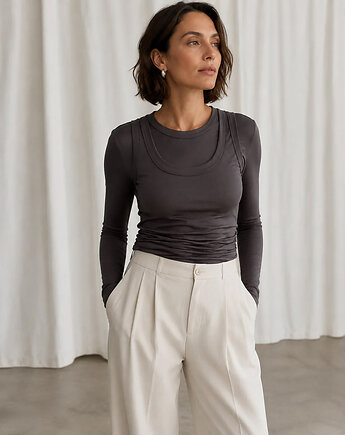 Top longsleeve espresso 2w1