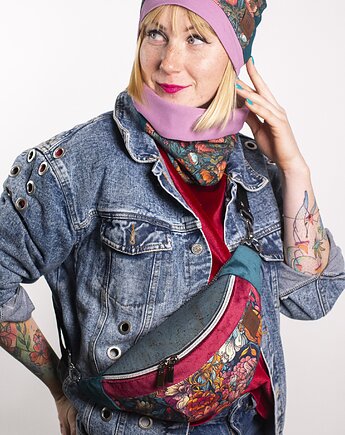 Różowa nerka damska z korka handmade RÓŻANA AURA