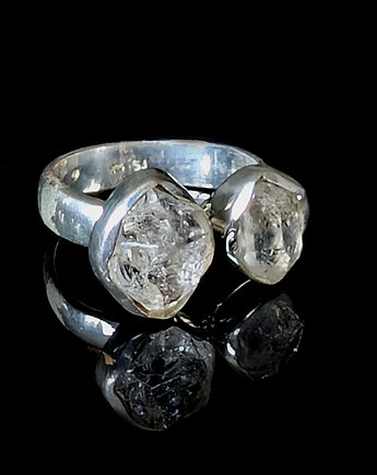 Pierścionek gemini- herkimery