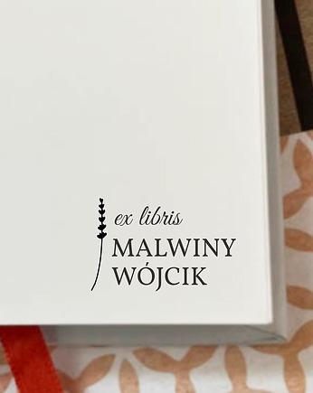 Personalizowany drewniany stempel do książek - ex libris simple