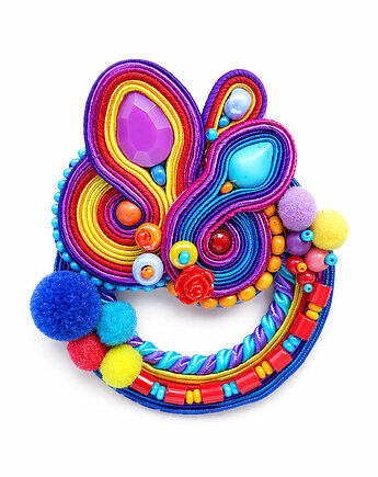 Kolorowa broszka soutache