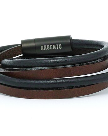 Bransoletka Skórzana dla Niego Handmade, Argento akcesoria