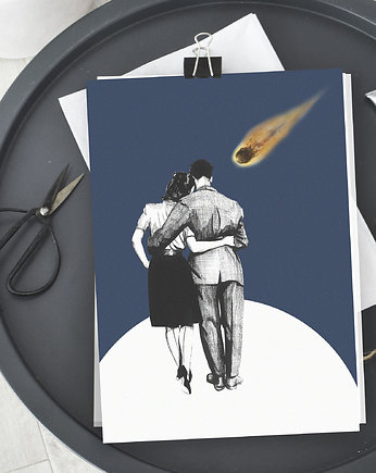 Kometa. Ilustracja tuszem i akwarelą.