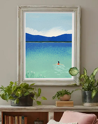 Poranek nad jeziorem - plakat fine art