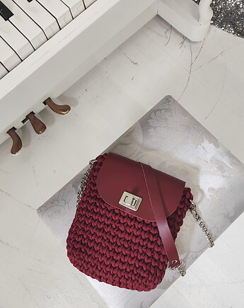 Mini Elegant Bag - bordo z łańcuszkiem