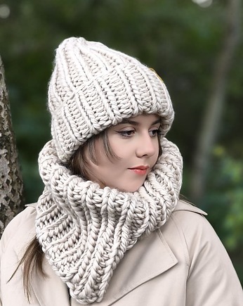 Wełniana czapka zimowa peruvian WOOLY jasny beż