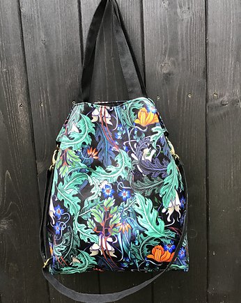 Torba na ramię XXL - print zaczarowany ogród, PRACOWNIA 166