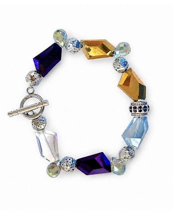 Bransoletka Aurora Prism- hematyt lawa czeskie kryształy