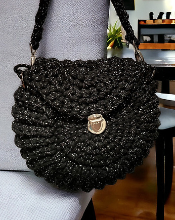 Torebka "oreo" czarna ze srebrną nitką, KEIT