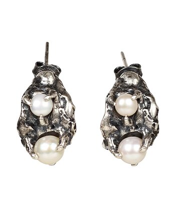 Srebrne kolczyki koła Organica, Blooming Stones