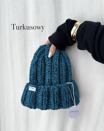 Czapka Nordic 100% wełna *turkusowy*