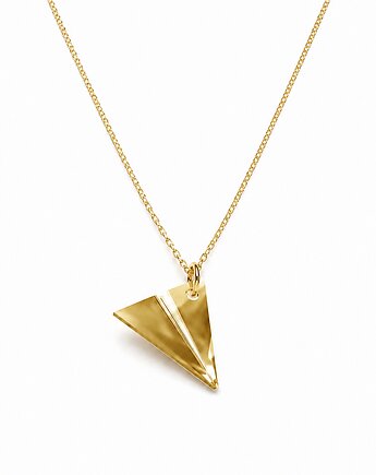 PAPER PLANE - naszyjnik srebro złocone 24K