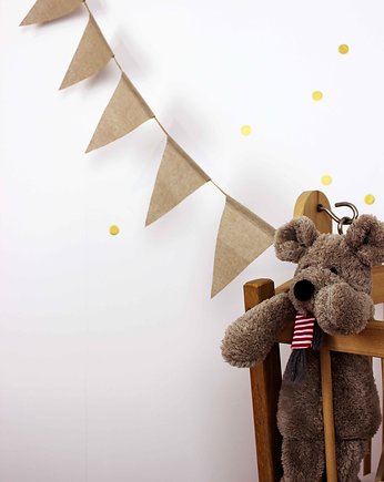 Lniana girlanda dekoracja ścienna zawieszka boho trójkąty