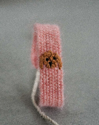 Ręcznie robiona bransoletka z haftowowanym pieskiem - pudel, spaniel, Słońcem Tkane