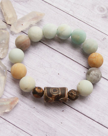 S A L E : UNIKAT - amazonit & agat tybetański, kaktusia