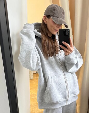 Bluza Restful grey z kapturem na zamek