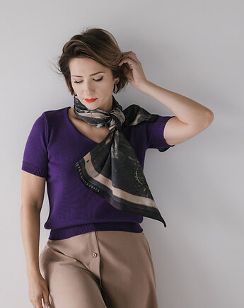 Dzianinowy t- shirt, indygo