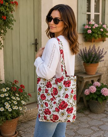 Torba shopper torba na zakupy shopperka torba zakupowa kwiaty maki