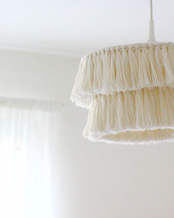 Boho Lampa Z Frędzlami Makrama Abażur Ze Sznurka