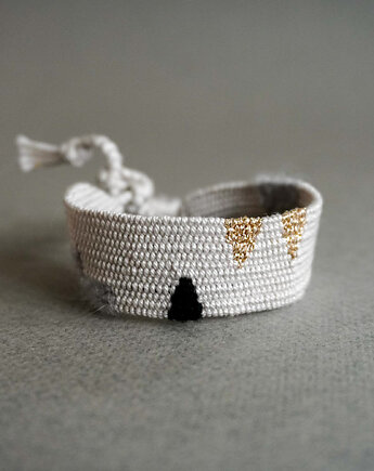 Szeroka bransoletka tkana - unikat, Słońcem Tkane