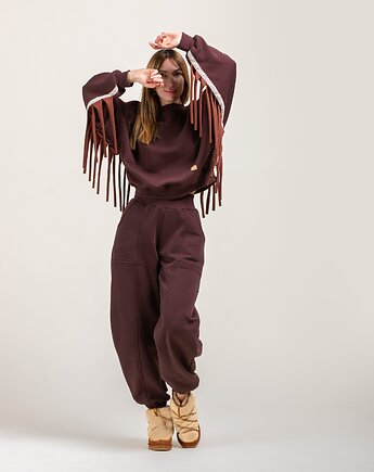 Hot Chocolate - czekoladowy komplet dresowy boho