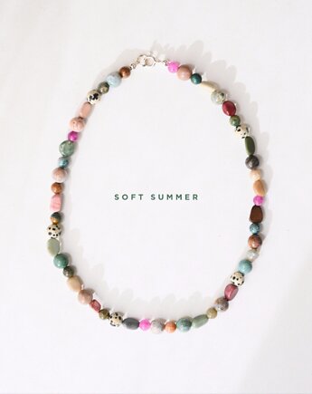 SOFT SUMMER Naszyjnik RHEI z kamieni naturalnych dla zgaszonego lata