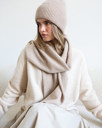 Mitenki Merino & cashmere beżowe