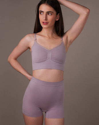 Biustonosz bez fiszbin Body komfort 006BD szaro-purpurowy