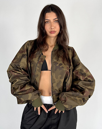 Krótka kurtka typu bomber camo
