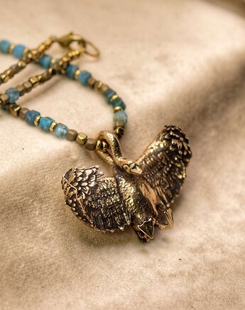 "Chronić siebie" - Naszyjnik z brązu przedstwiający łabędzia, Biżuteria z Myśli Odlana