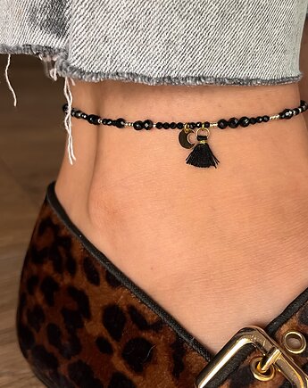 Bransoletka na nogę czarny turmalin, Martellie Jewellery