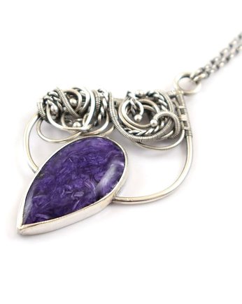 Denris - naszyjnik wire-wrapping z czaroitem