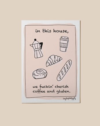 Plakat - love coffee and gluten