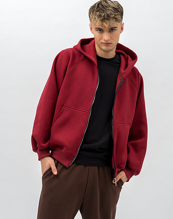 Bluza z kapturem na zamek ,,BERET" bordo