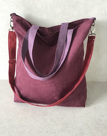 Torba na ramię XXL - oberżyna, wrzos, bordo