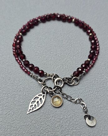 Podwójna Bransoletka Granat z Cytryną, ILEA