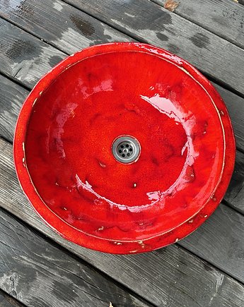UM7 Umywalka ceramiczna, okrągła czerwona